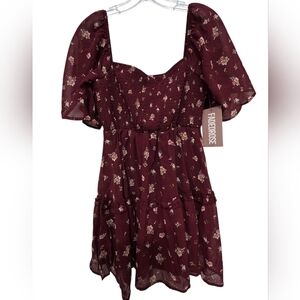 Faded Rose Smocked M8ni Dress Floral Size Large